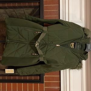 Michael Kors Puffer coat with Faux fur trim hood - Small
